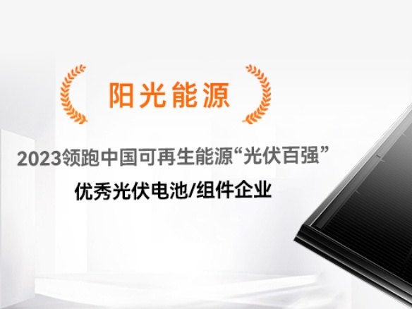 高光時刻 | 陽光能源榮獲2023領(lǐng)跑中國可再生能源“光伏百強(qiáng)”優(yōu)秀光伏組件企業(yè)獎項